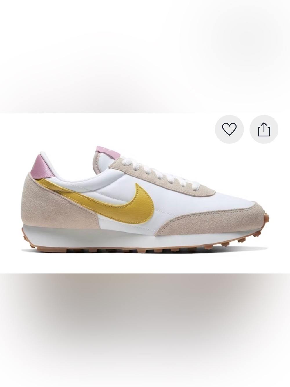 Nike Women’s Daybreaker Retro Runner Sneakers - White, Pink & Yellow 7.5